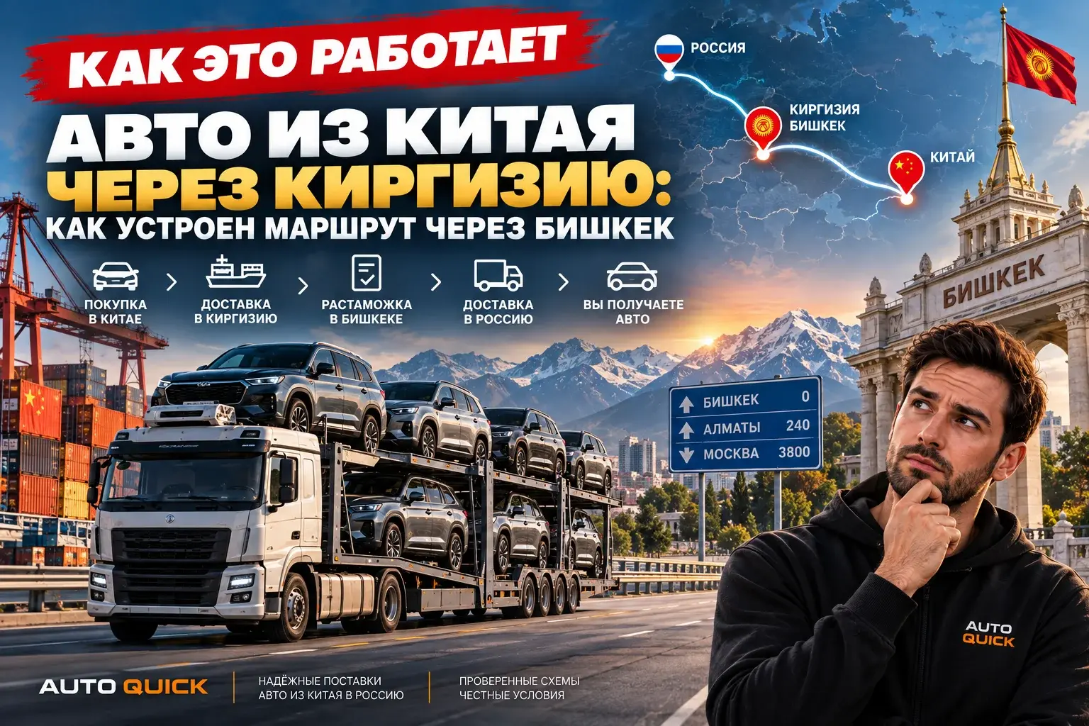 Авто из Китая через Киргизию: как устроен маршрут через Бишкек