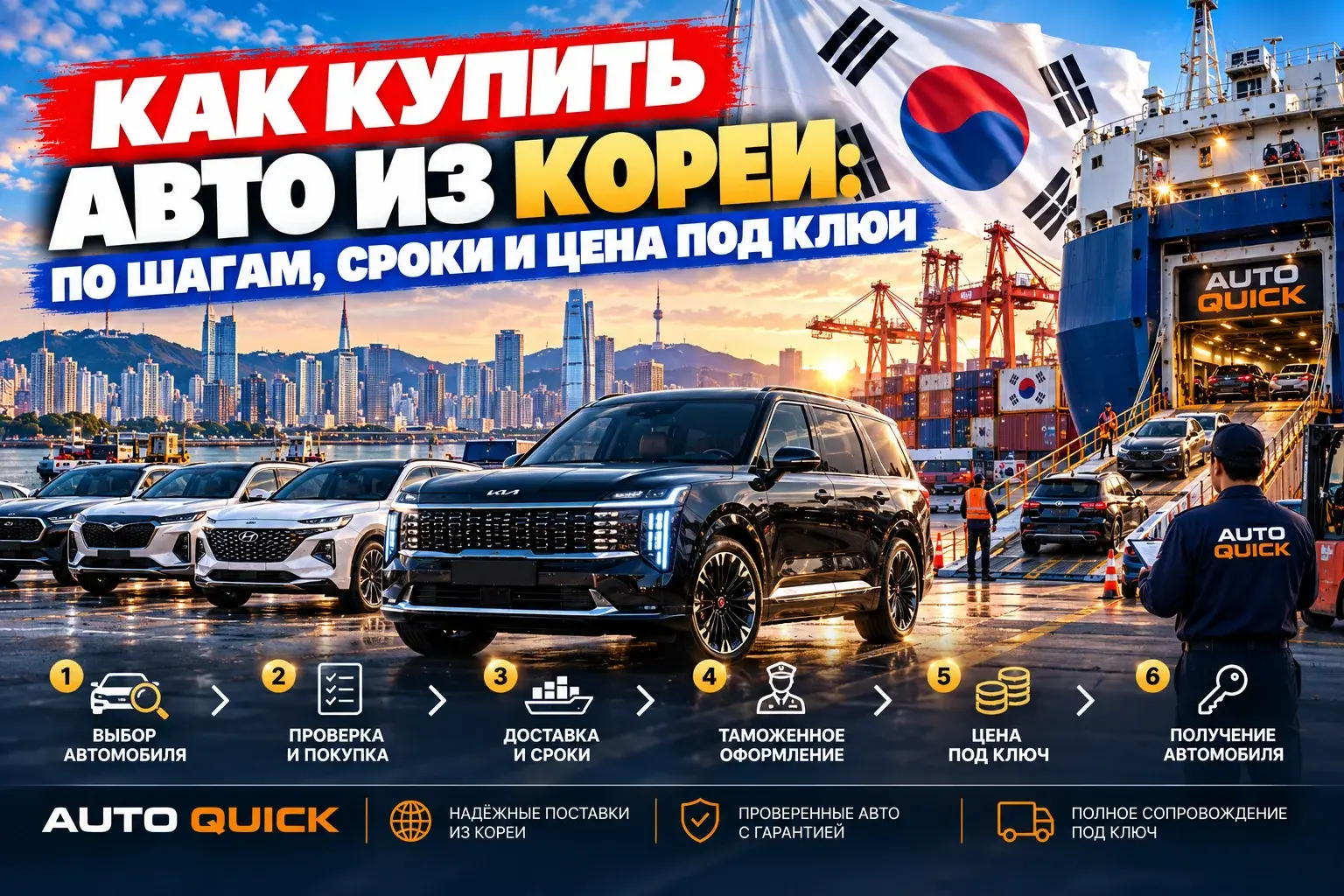 Как купить авто из Кореи: по шагам, сроки и цена под ключ